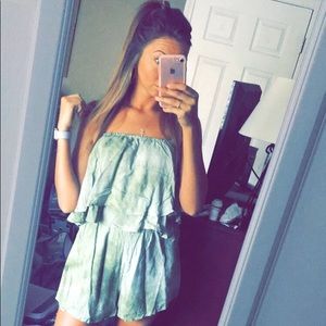 NWOT Boutique Tie-Dye Strapless Romper